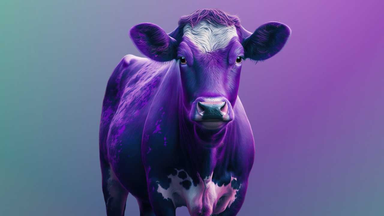 Download Purple Cow Pattern On White Background Wallpaper